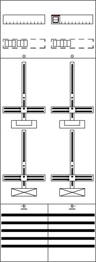 Diagramm eines elektrischen Schaltplans mit Leitungen, Schaltern und Symbolen, die Verbindungen und Flussrichtungen darstellen.