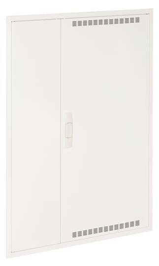 Weißer Sicherungskasten mit Lüftungsschlitzen oben und unten sowie einem zentralen Griff. Geeignet zur Wandmontage.