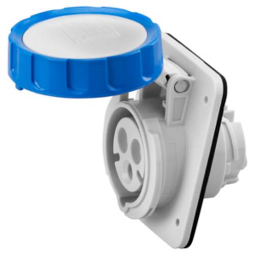 Prise Encastrée Fixe 10 Degrés IP67 2P+T 16A 200-250V Câblage à Vis Bleu