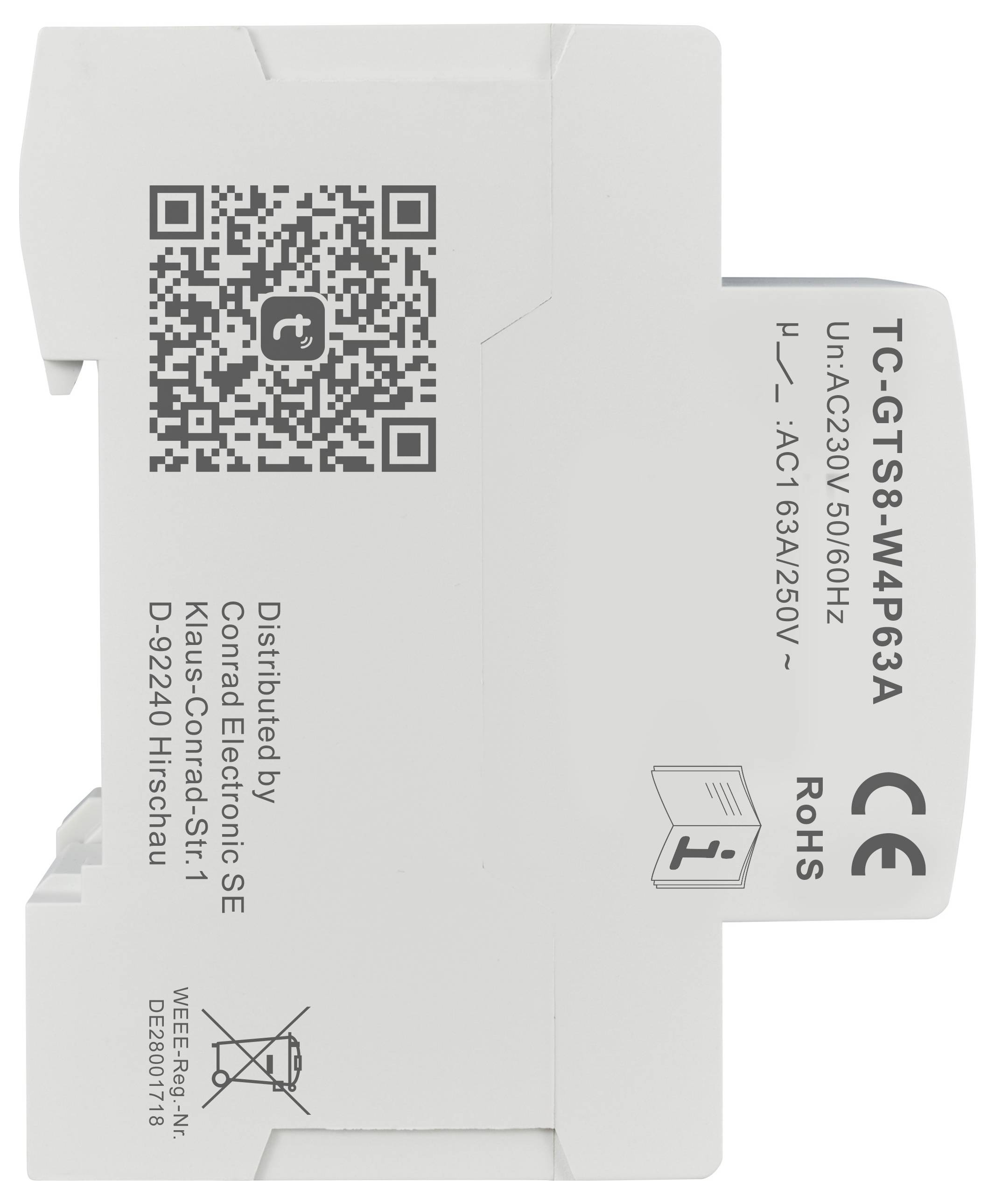 TRU COMPONENTS TC-12485088 TC-GTS8-W4P63A WLAN-Schalter 230 V/AC 1 St. Zeitbereich: 1 min - 24h 3 Schließer