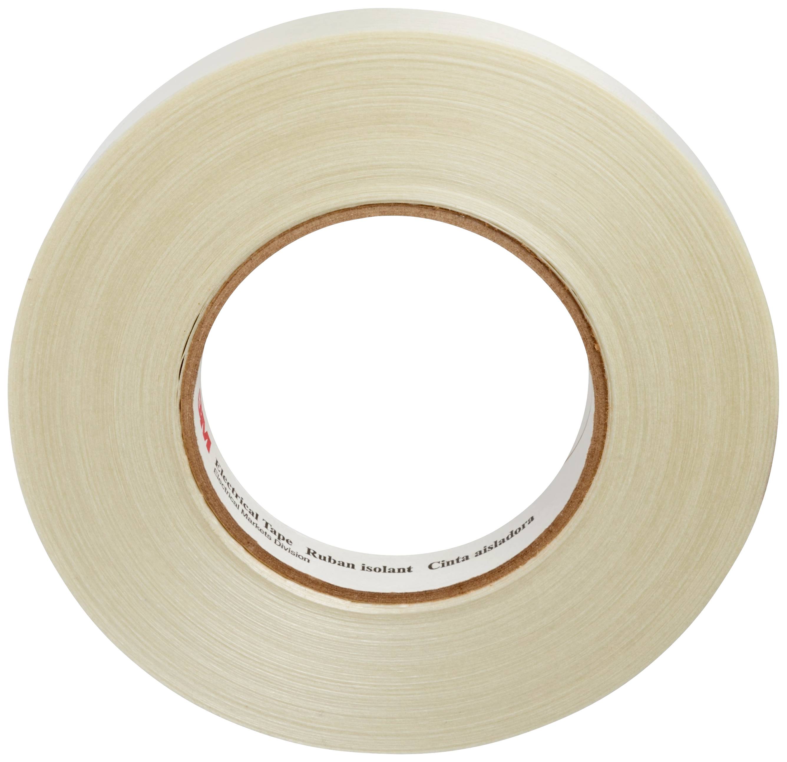 Rolle mit beige Isolierband, frontal von oben gesehen.