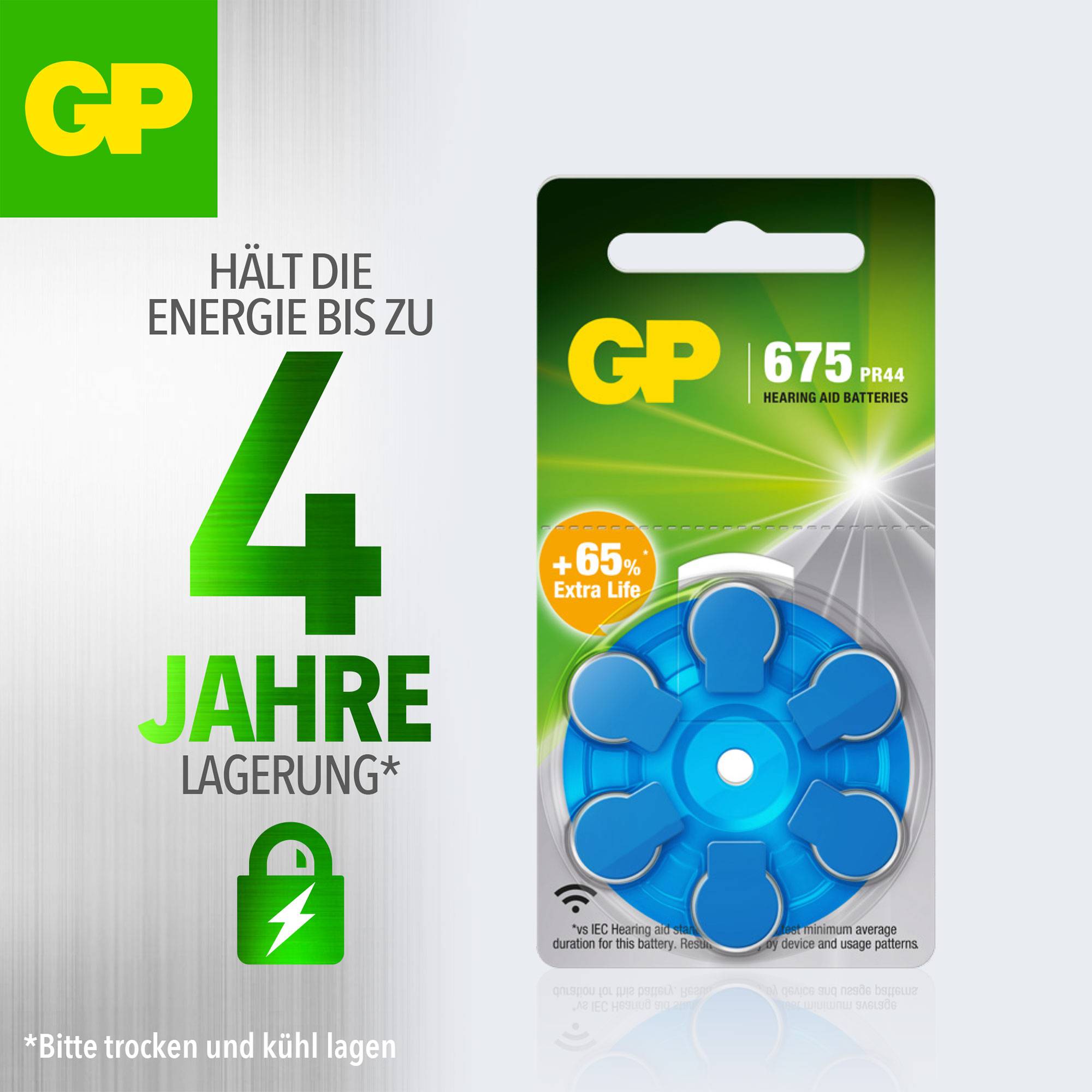 GP Hörgerätebatterie ZA 675 1.4V 6 St. Zink-Luft PR44