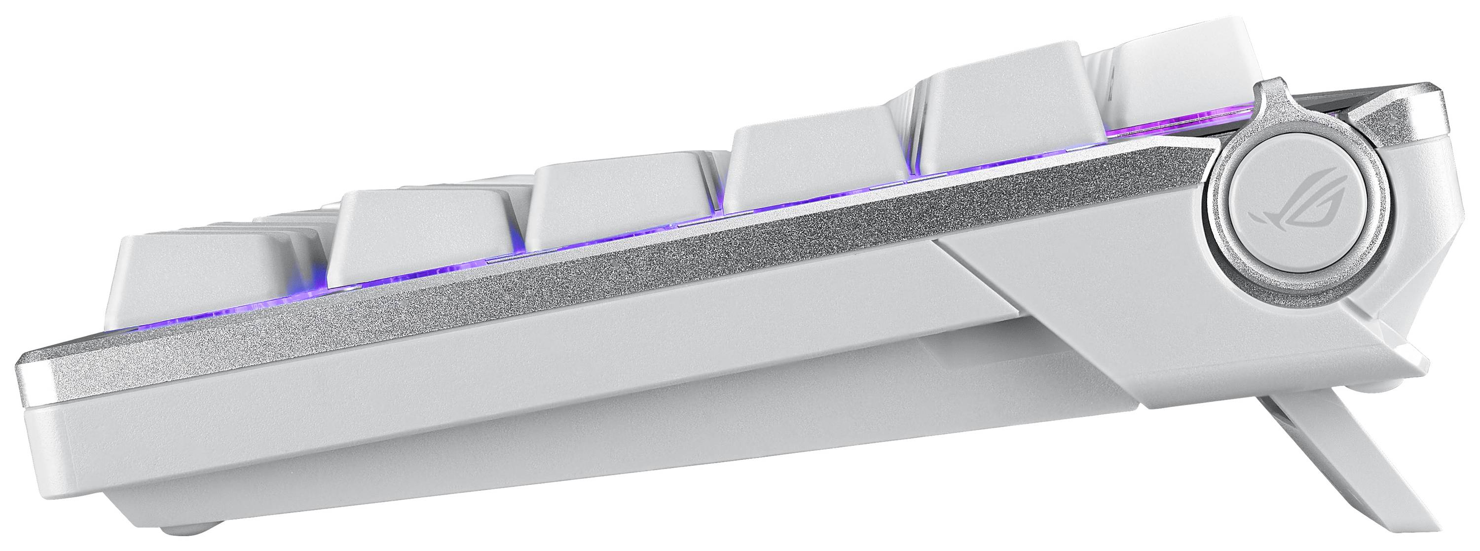Asus ROG Azoth White USB, Funk, Bluetooth® Gaming-Tastatur Deutsch, QWERTZ Weiß Beleuchtet, Abnehmbares Kabel