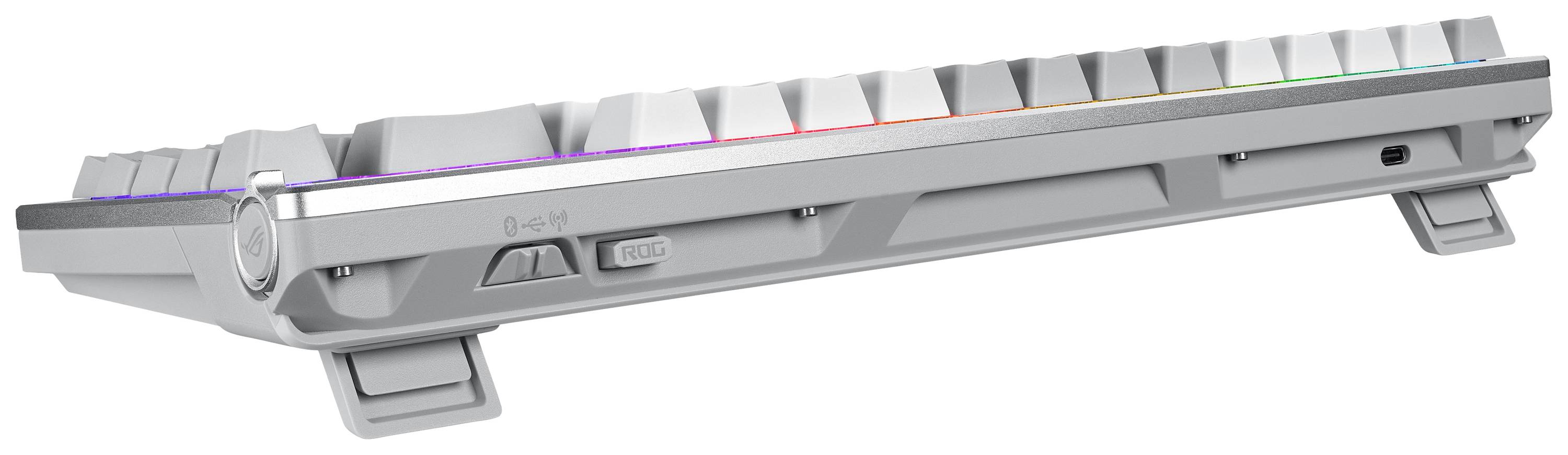 Asus ROG Azoth White USB, Funk, Bluetooth® Gaming-Tastatur Deutsch, QWERTZ Weiß Beleuchtet, Abnehmbares Kabel