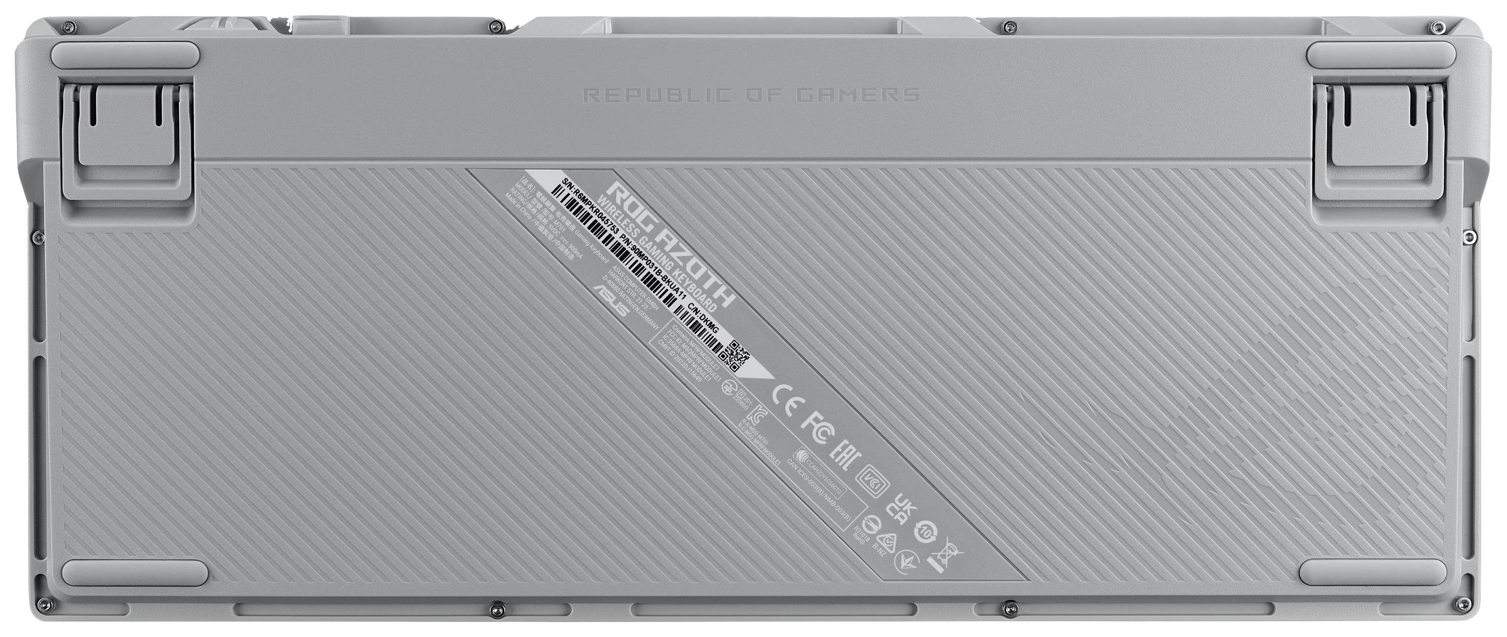 Asus ROG Azoth White USB, Funk, Bluetooth® Gaming-Tastatur Deutsch, QWERTZ Weiß Beleuchtet, Abnehmbares Kabel