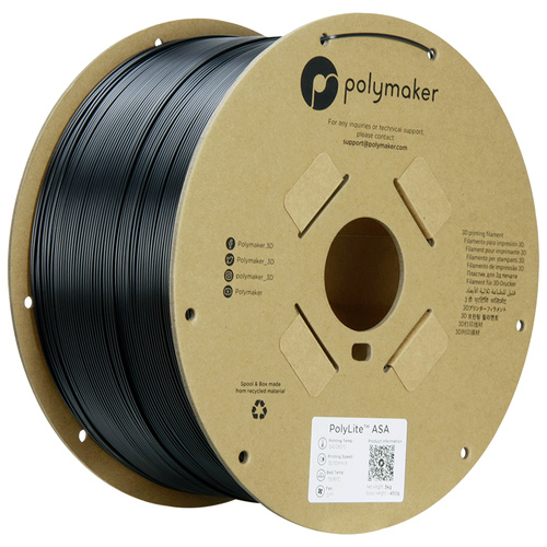Polymaker PF01020 Filament ASA UV-beständig, witterungsbeständig 1.75mm 3kg Schwarz PolyLite™ 1St.