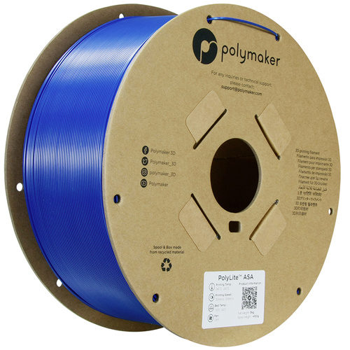 Polymaker PF01033 Filament ASA UV-beständig, witterungsbeständig 1.75mm 3kg Blau PolyLite™ 1St.
