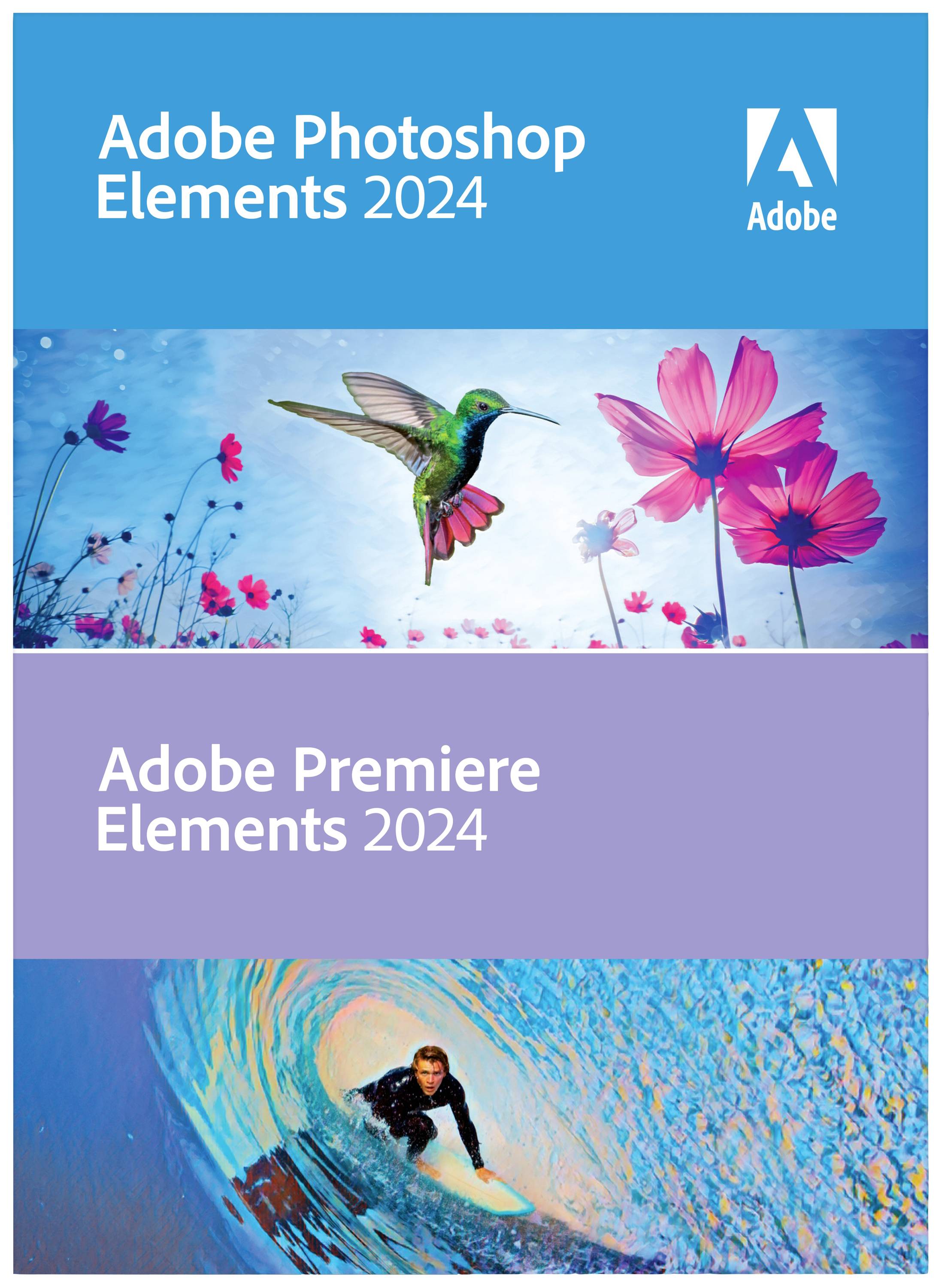 Adobe Photoshop Elements 2024 & Premiere Elements 2024 Vollversion, 1 Lizenz Windows, Mac Bildbearbeitung, Videobearbeitung