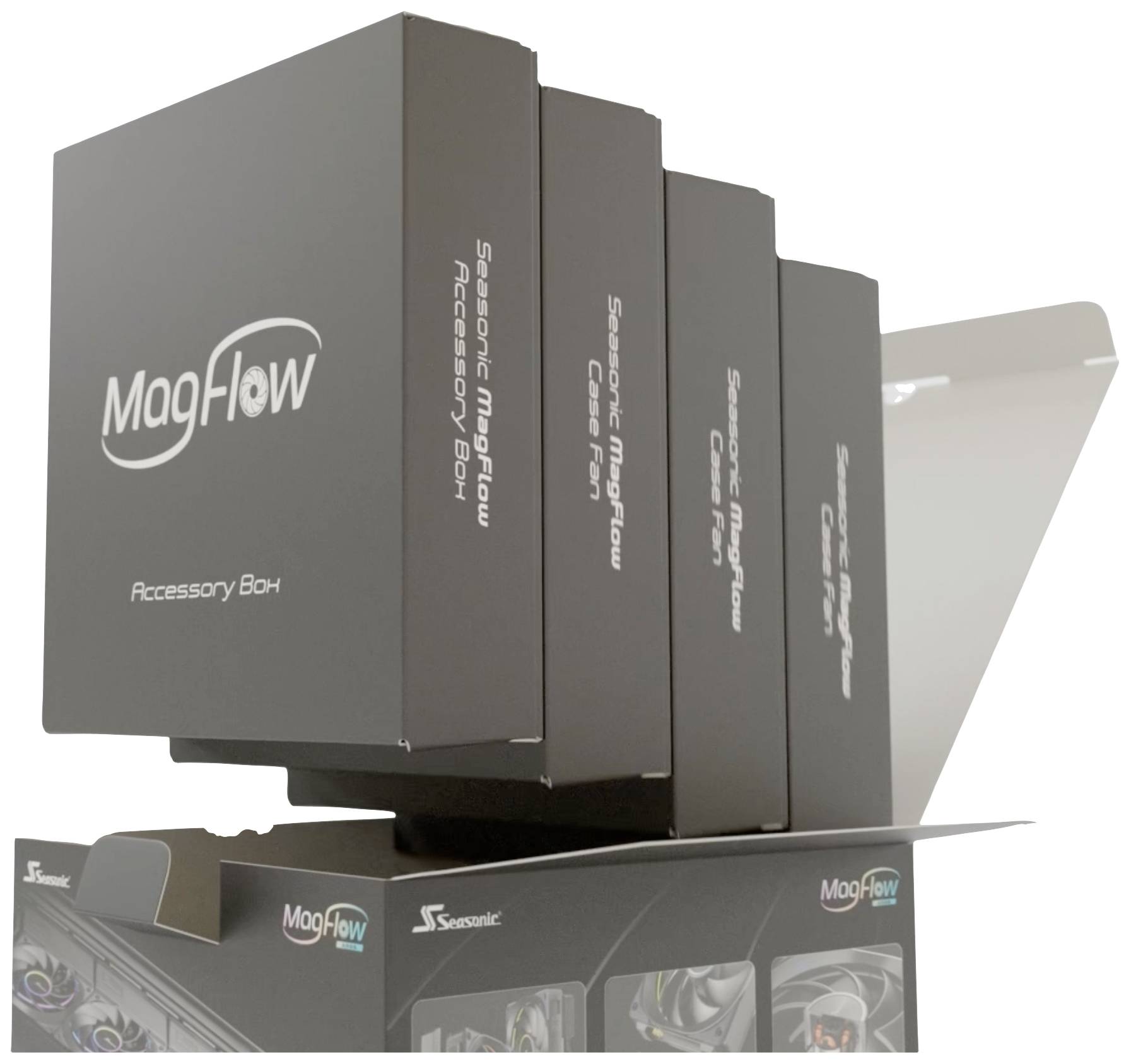 Seasonic MagFlow 1225PWM ARGB 120 PC-Gehäuse-Lüfter Schwarz (B x H x T) 365.8 x 120.4 x 26.6mm