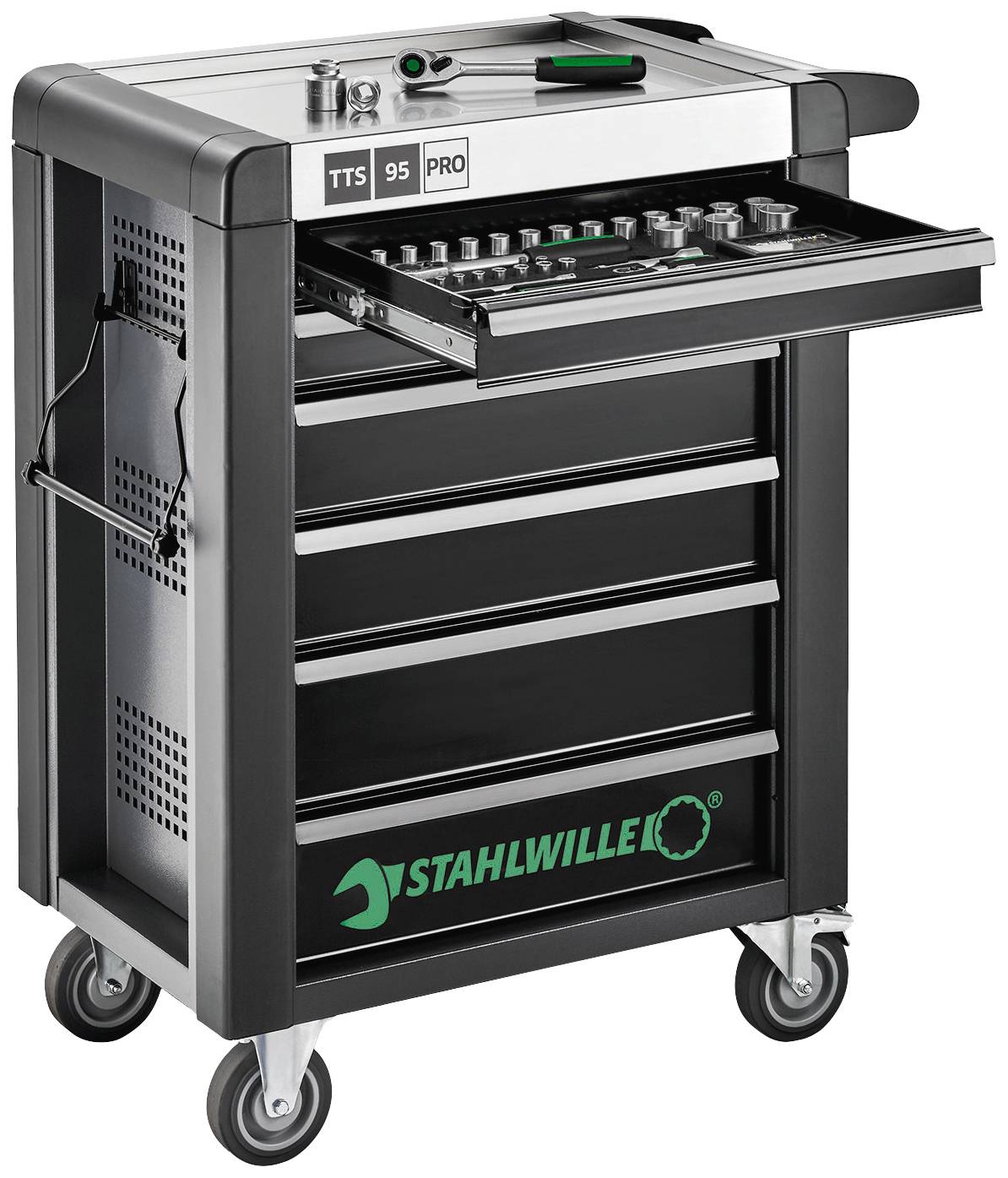 Stahlwille 81200160 Werkstattwagen Herstellerfarbe: Anthrazit, Schwarz