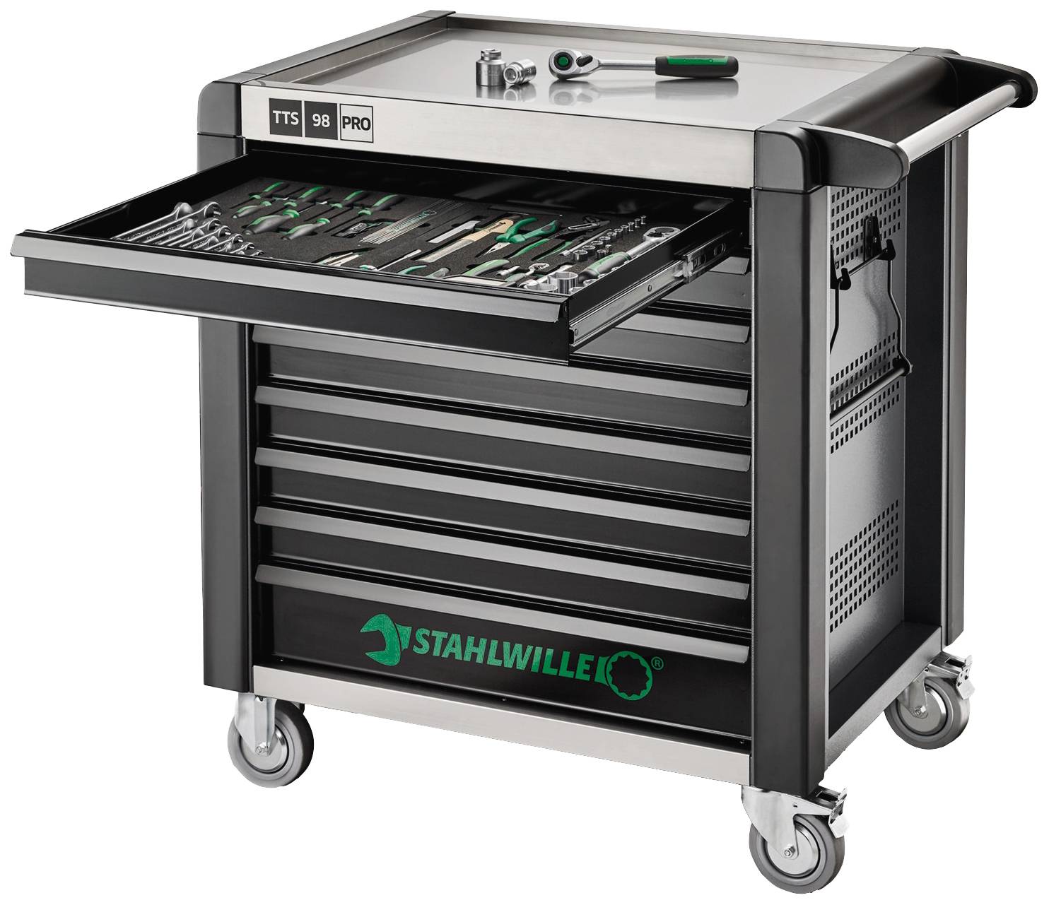 Stahlwille 81200172 Werkstattwagen Herstellerfarbe: Anthrazit, Schwarz