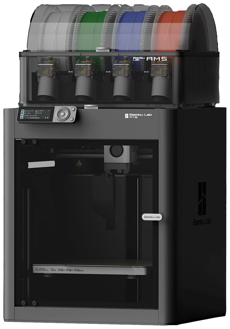 BambuLab P1S Combo 3D Drucker inkl. Software, integrierte Kamera, beheizbares Druckbett, App-Anbind