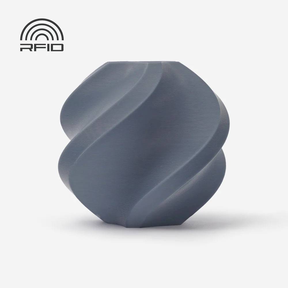 Graue, spiralförmige RFID-Antenne mit schlichtem Design auf weißem Hintergrund, Symbol für drahtlose Kommunikation.