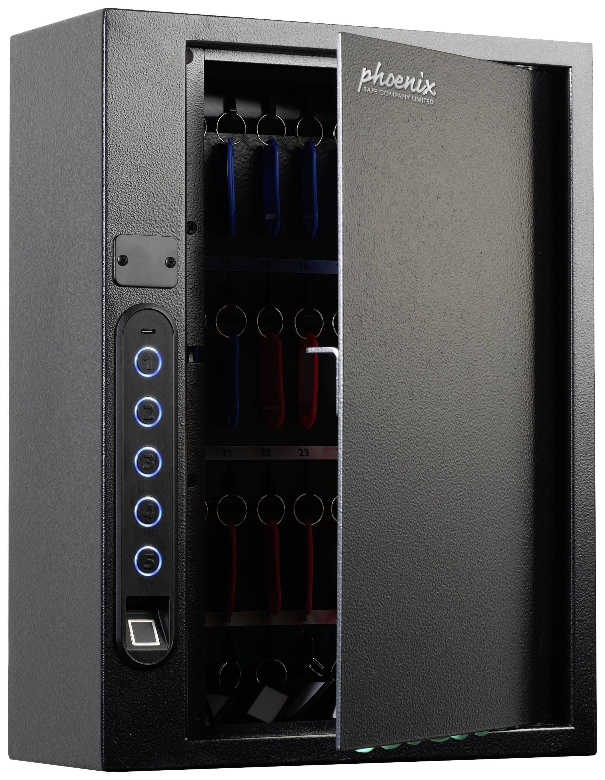 Phoenix KS0021F KS0021F Schlüsseltresor mit Schlüsselhakenleiste Fingerabdruckschloss