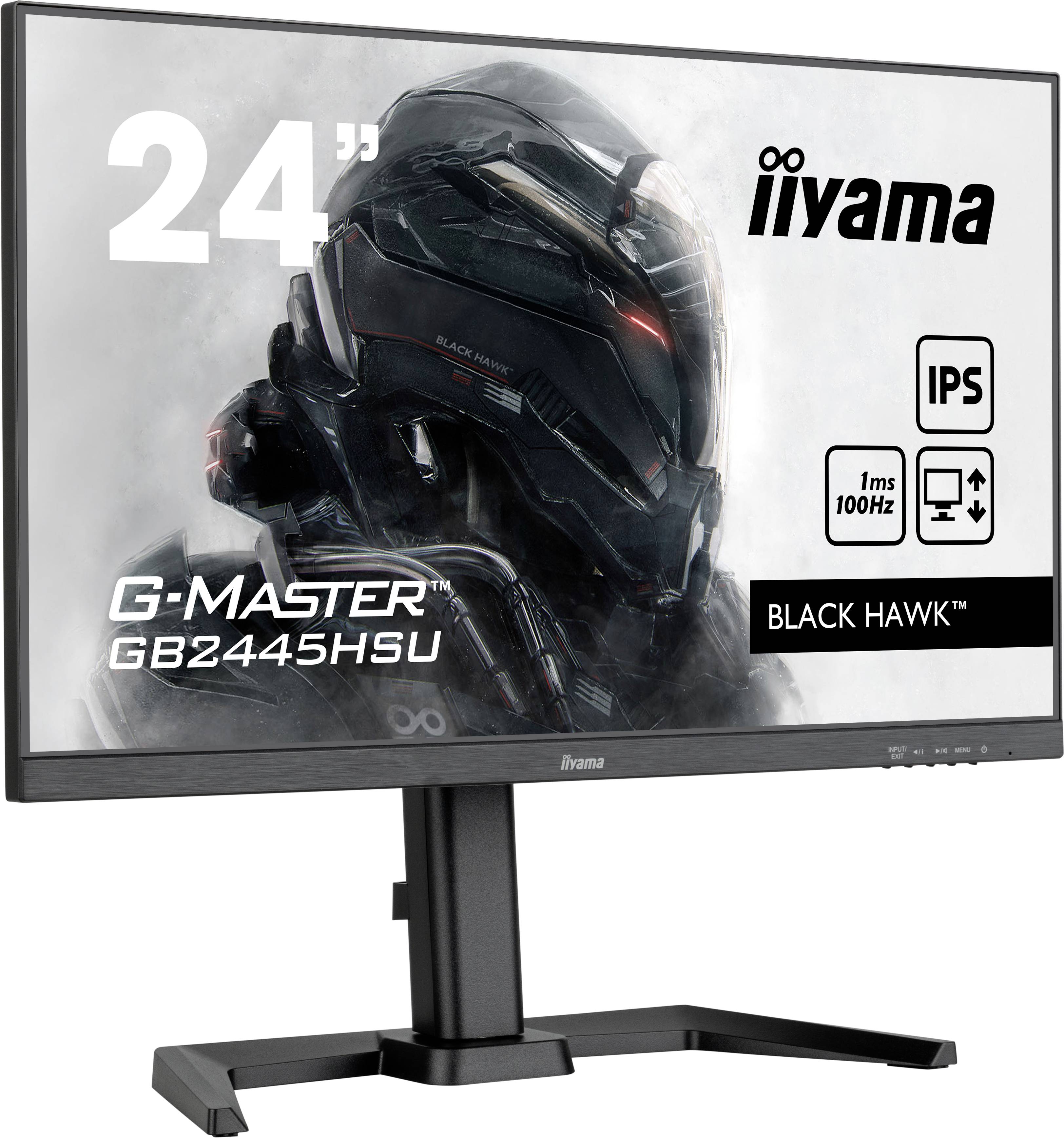 Iiyama G-MASTER Black Hawk GB2445HSU-B1 LCD-Monitor EEK E (A - G) 61 cm (24 Zoll) 1920 x 1080 Pixel 16:9 1 ms HDMI®, DisplayPort, Kopfhörer (3.5 mm