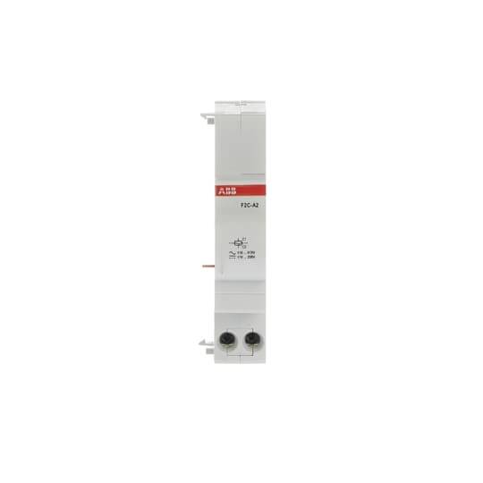 Miniaturschütz ABB Typ RC/A2, weiß, mit roten und schwarzen Markierungen, geeignet für elektrische Schaltanwendungen.