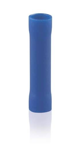 Ein blaues, zylindrisches Objekt mit glatter Oberfläche steht aufrecht. Es scheint aus Kunststoff gefertigt zu sein.