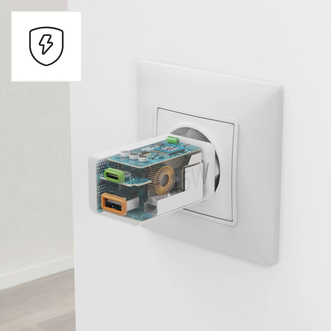 Hama 00201993 USB Ladegerät 45W 1x USB-A, 1x USB-C® USB PD Weiß Innenbereich USB Power Delivery (USB-PD)