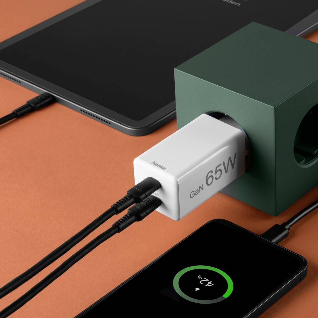 Hama 00201994 USB Ladegerät 65 W 2x USB-C® USB PD Weiß Innenbereich USB Power Delivery (USB-PD)