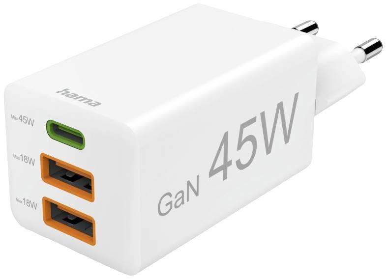 Hama 00201995 USB Ladegerät 45 W 2x USB-A, 1x USB-C® USB PD Weiß Innenbereich USB Power Delivery (USB-PD)