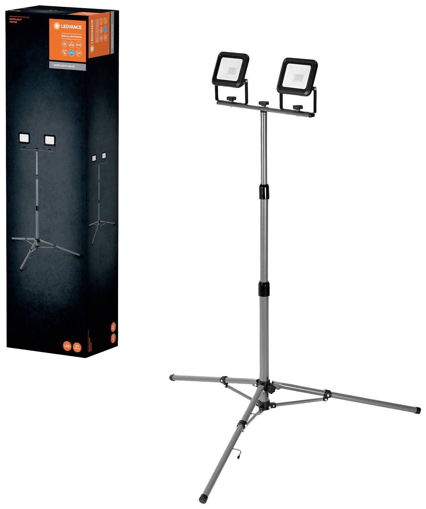 LEDVANCE WORKLIGHT VAL 2X20W LED-Baustrahler Stativlänge (max.): 1800 mm 40.00 W 4000 lm Kaltweiß 4058075831377