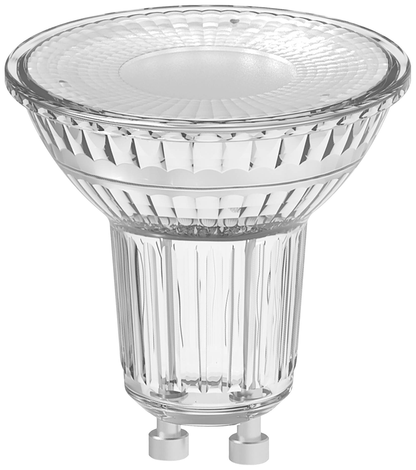 Glühbirne mit Glasdesign und GU10-Sockel.