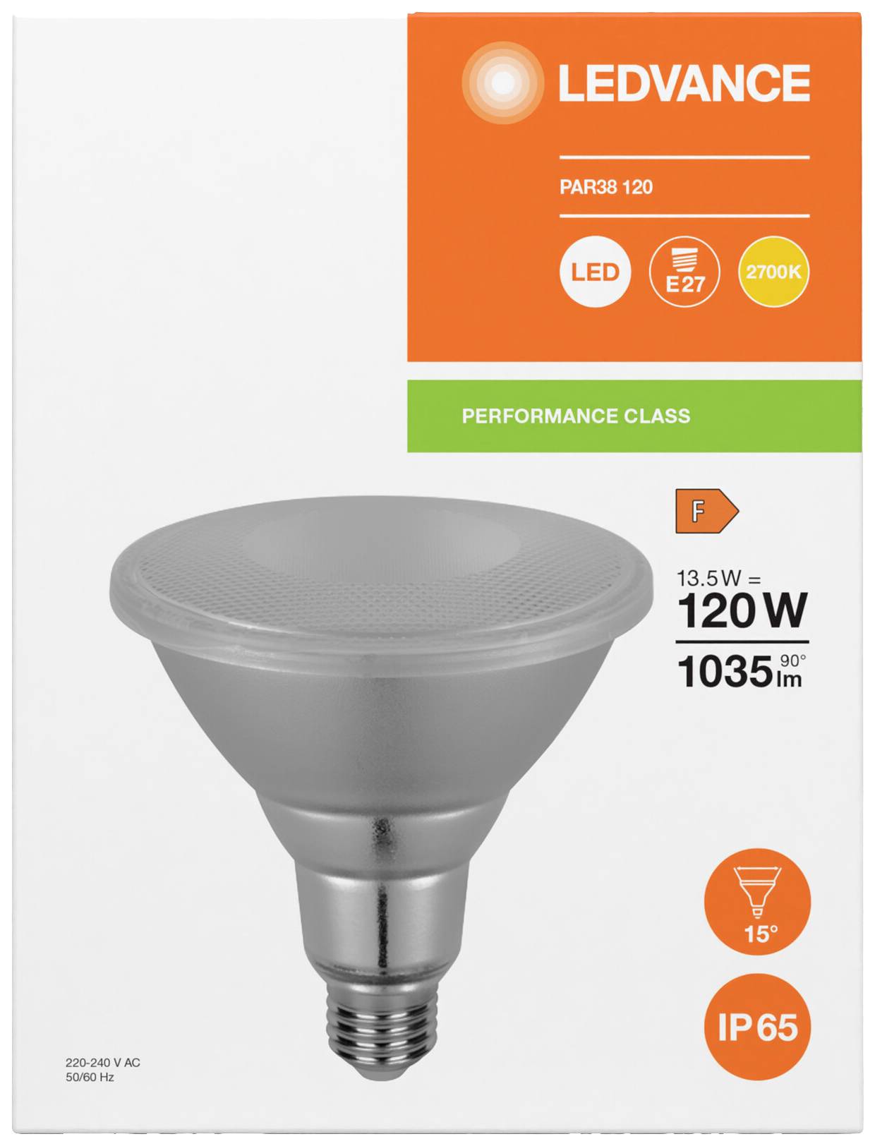 LEDVANCE 4099854067808 LED EEK F (A - G) E27 Par 38 14 W = 120 W Warmweiß (Ø x H) 122 mm x 122 mm 1 St.