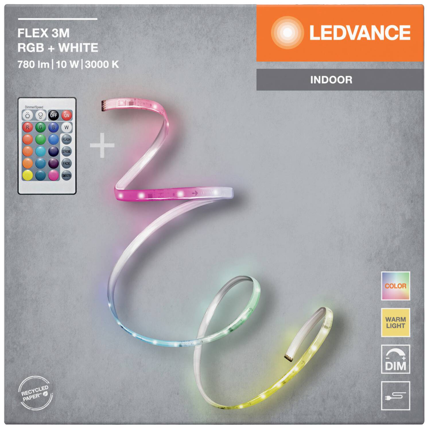 LEDVANCE FLEX 3M RGB 4099854095429 LED-Streifen-Basisset 230V 3000mm Warmweiß 1St.