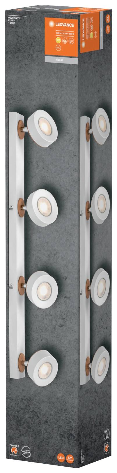 LEDVANCE 4058075827943 DECOR SPOT PLUTO 698MM LED-Aufbauleuchte LED 19.20W Weiß