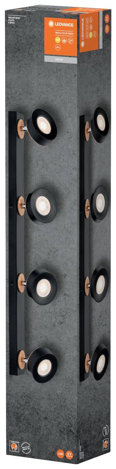 LEDVANCE 4058075833456 DECOR SPOT PLUTO 698MM LED-Aufbauleuchte LED 19.20W Schwarz