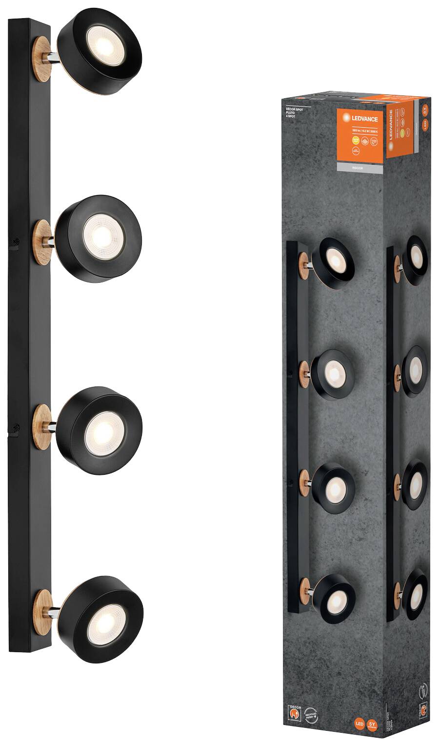 LEDVANCE 4058075833456 DECOR SPOT PLUTO 698MM LED-Aufbauleuchte LED 19.20W Schwarz