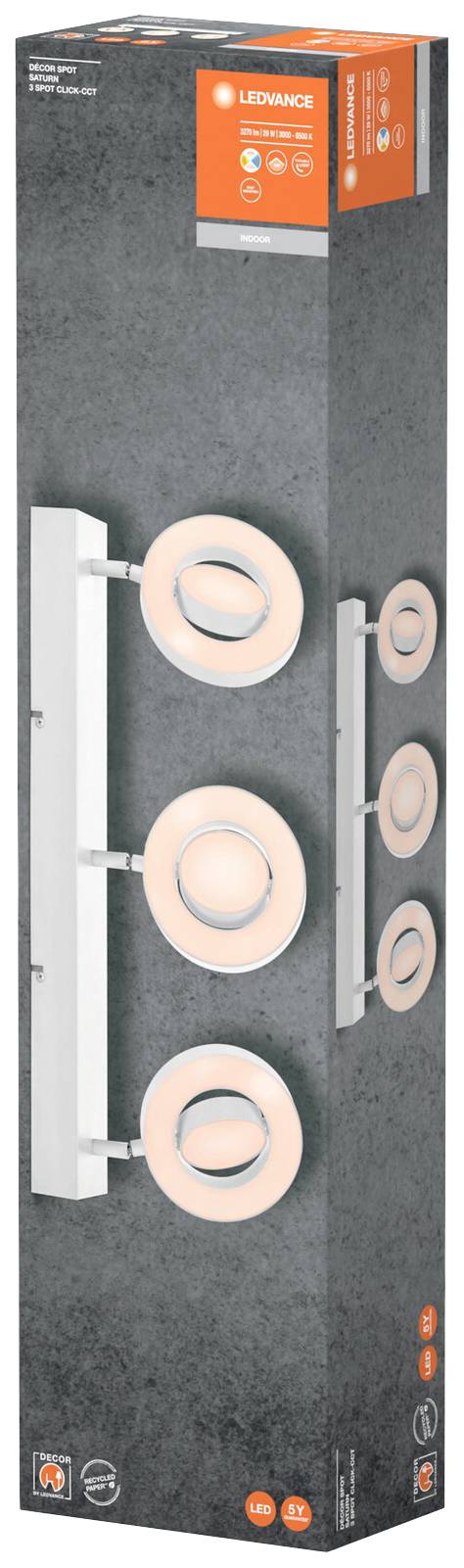 LEDVANCE 4058075828001 DECOR SPOT SATURN LED-Aufbauleuchte LED 29.00W Weiß
