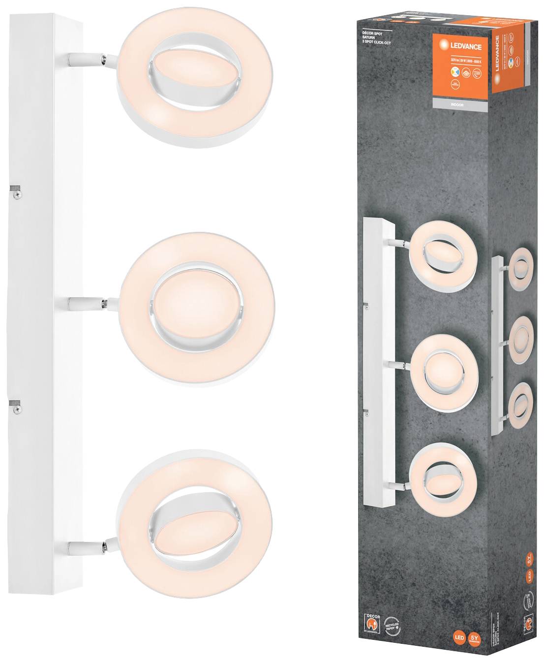 LEDVANCE 4058075828001 DECOR SPOT SATURN LED-Aufbauleuchte LED 29.00W Weiß