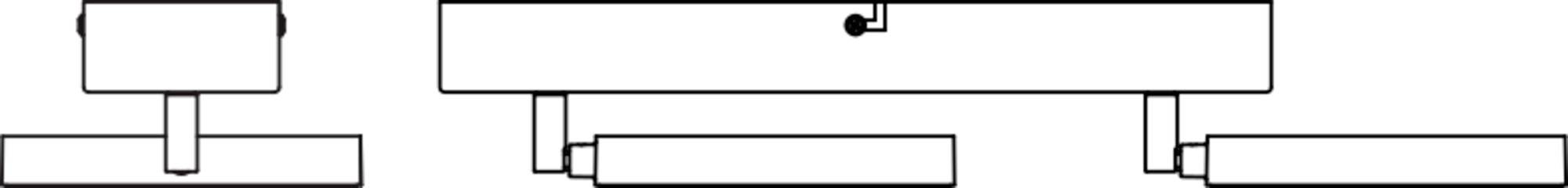 Ein Diagramm zeigt ein Schwebebalkensystem. Zwei Auflager stützen den Balken, auf dem sich eine einzelne Kraft in der Mitte befindet.