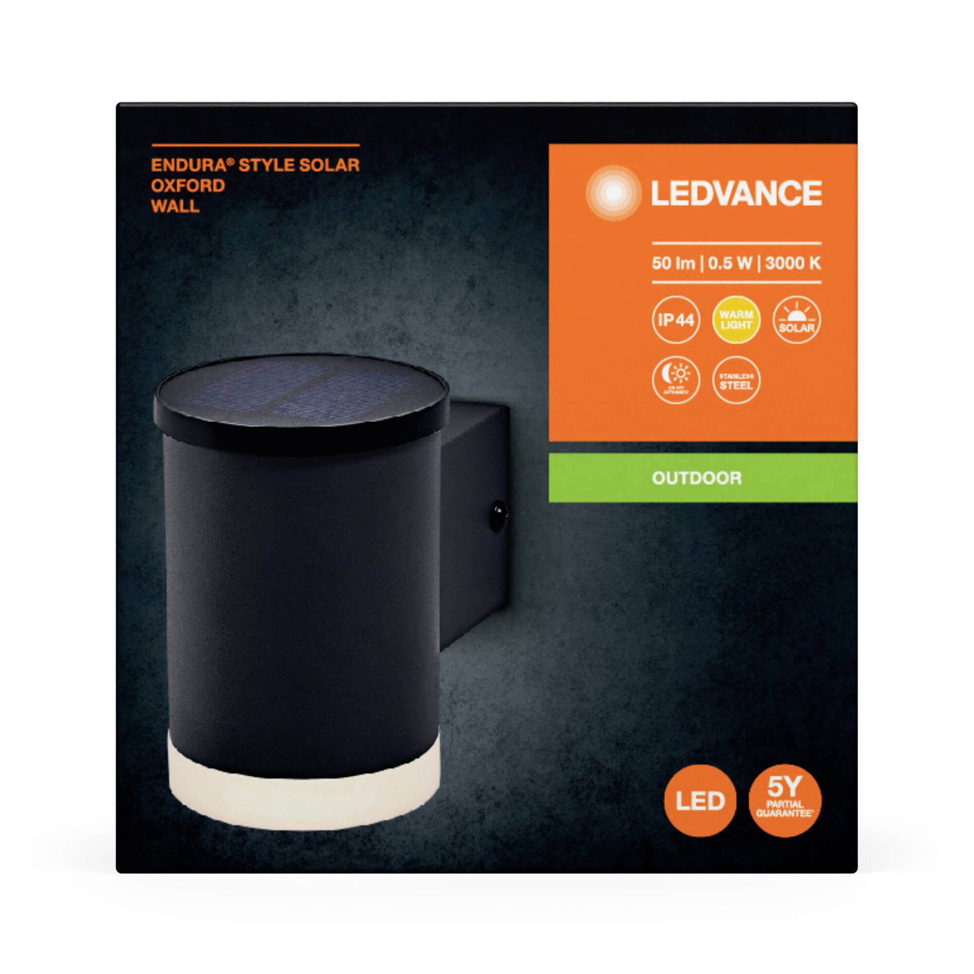 LEDVANCE 4058075834781 ENDURA STYLE SOLAR Solar-Außenwandleuchte LED 0.50W Grau