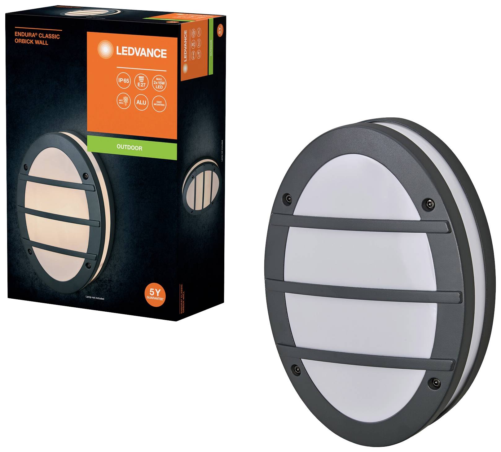 LEDVANCE ENDURA CLASSIC ORBICK 4099854182969 Außenwandleuchte E27 Grau