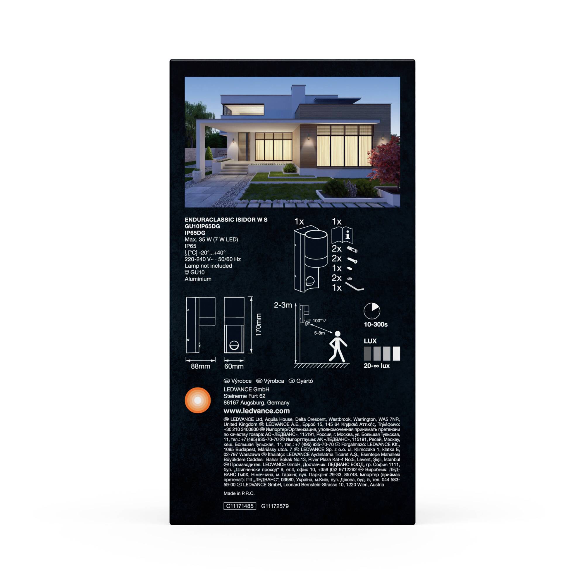 LEDVANCE ENDURA CLASSIC ISIDOR 4099854183027 Außenwandleuchte GU10 Grau