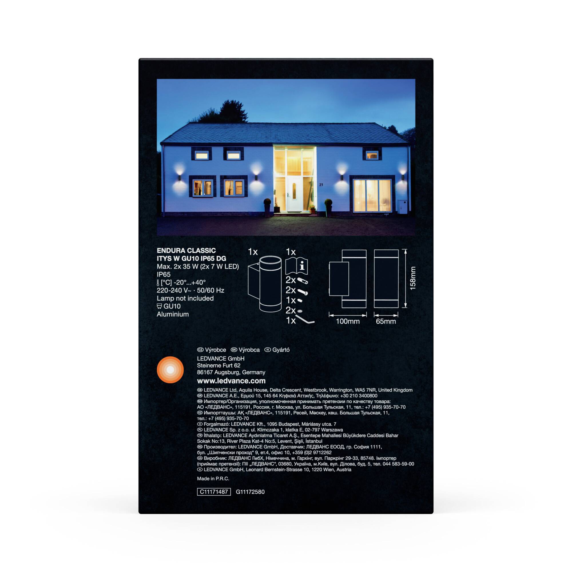 LEDVANCE ENDURA CLASSIC ITYS 4099854183041 Außenwandleuchte GU10 Grau