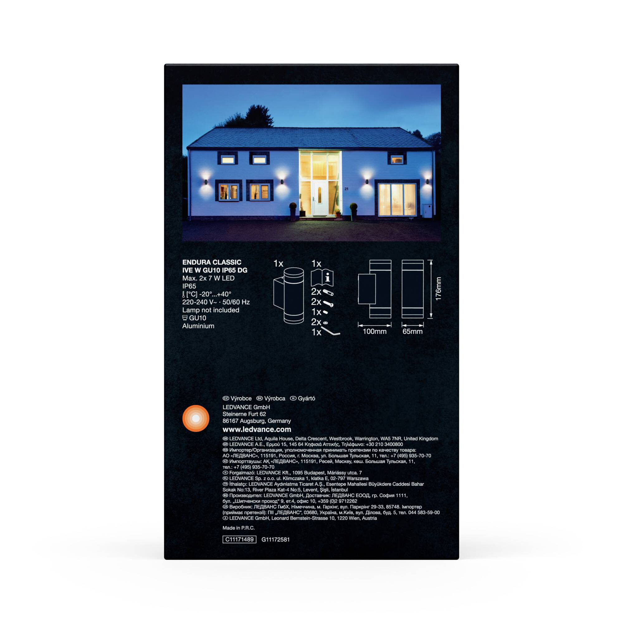 LEDVANCE ENDURA CLASSIC IVE 4099854183065 Außenwandleuchte GU10 Grau