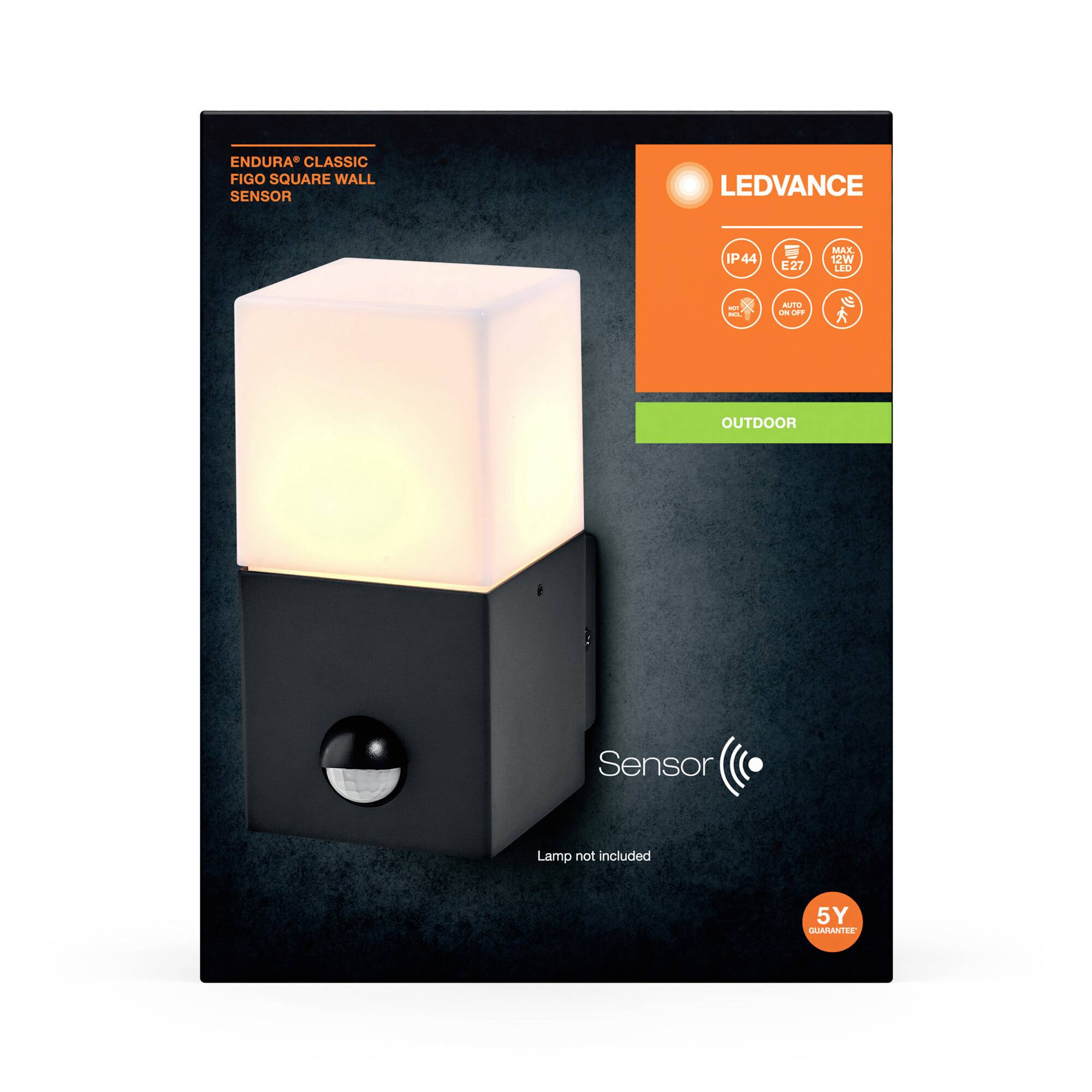 LEDVANCE ENDURA CLASSIC FIGO 4058075834804 Außenwandleuchte mit Bewegungsmelder E27 Grau