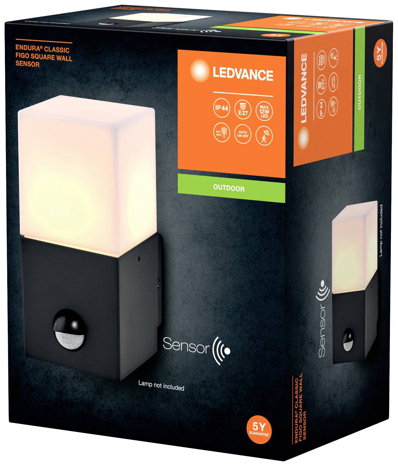 LEDVANCE ENDURA CLASSIC FIGO 4058075834804 Außenwandleuchte mit Bewegungsmelder E27 Grau