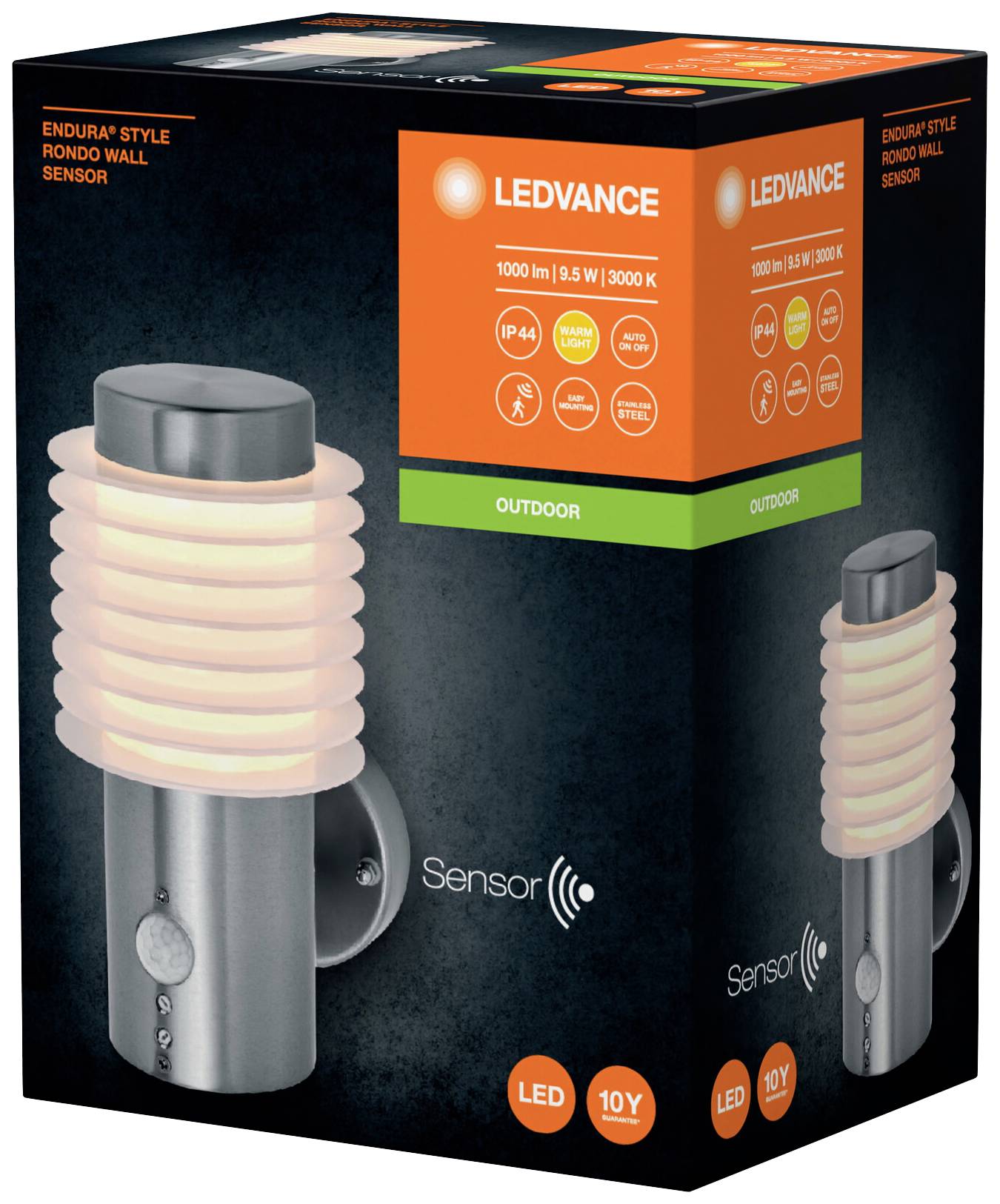 LEDVANCE ENDURA STYLE RONDO 4058075835122 LED-Außenwandleuchte mit Bewegungsmelder LED 9.50W Stahl