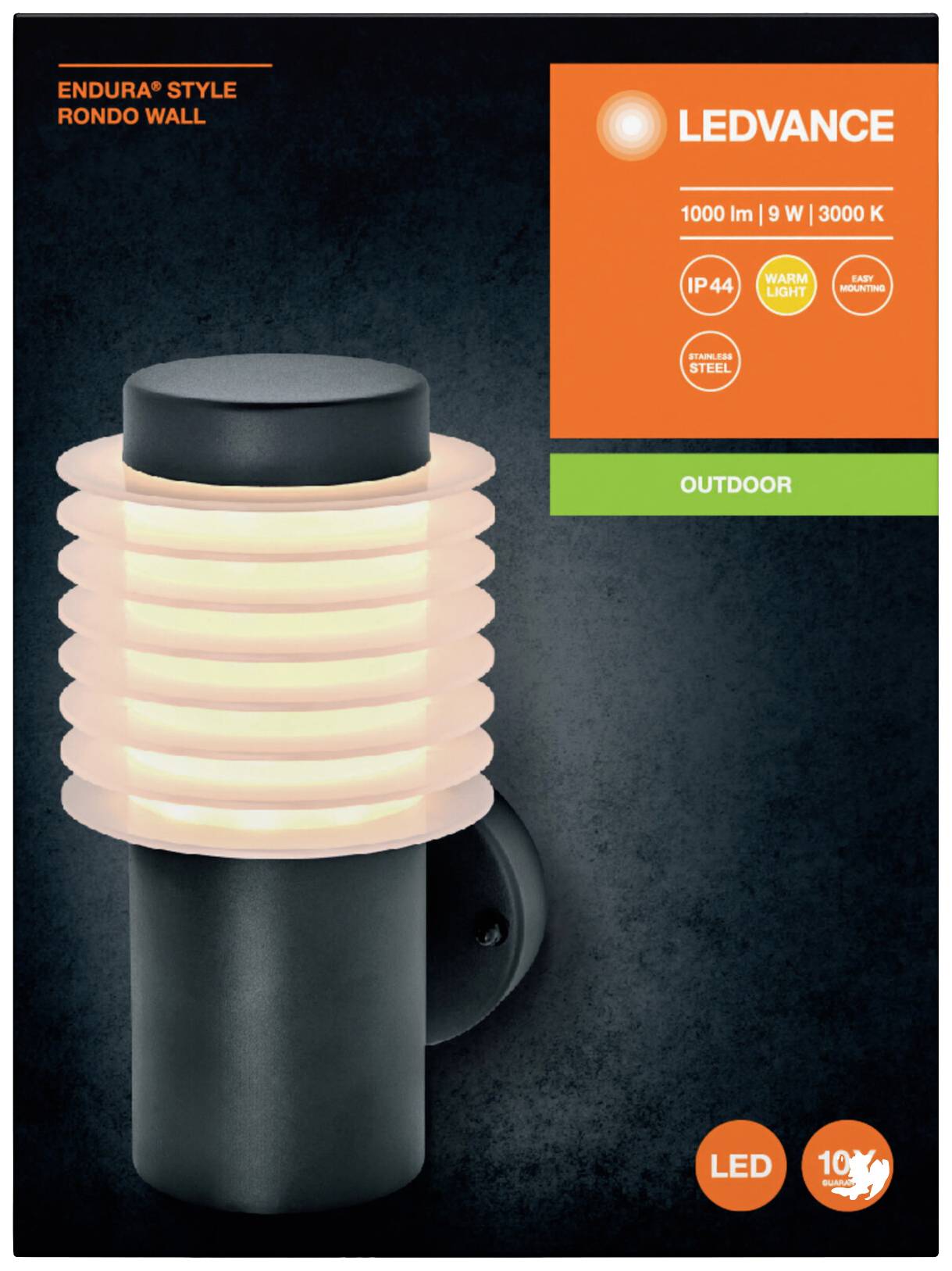 LEDVANCE ENDURA STYLE RONDO 4058075835146 LED-Außenwandleuchte LED 9.00W Grau