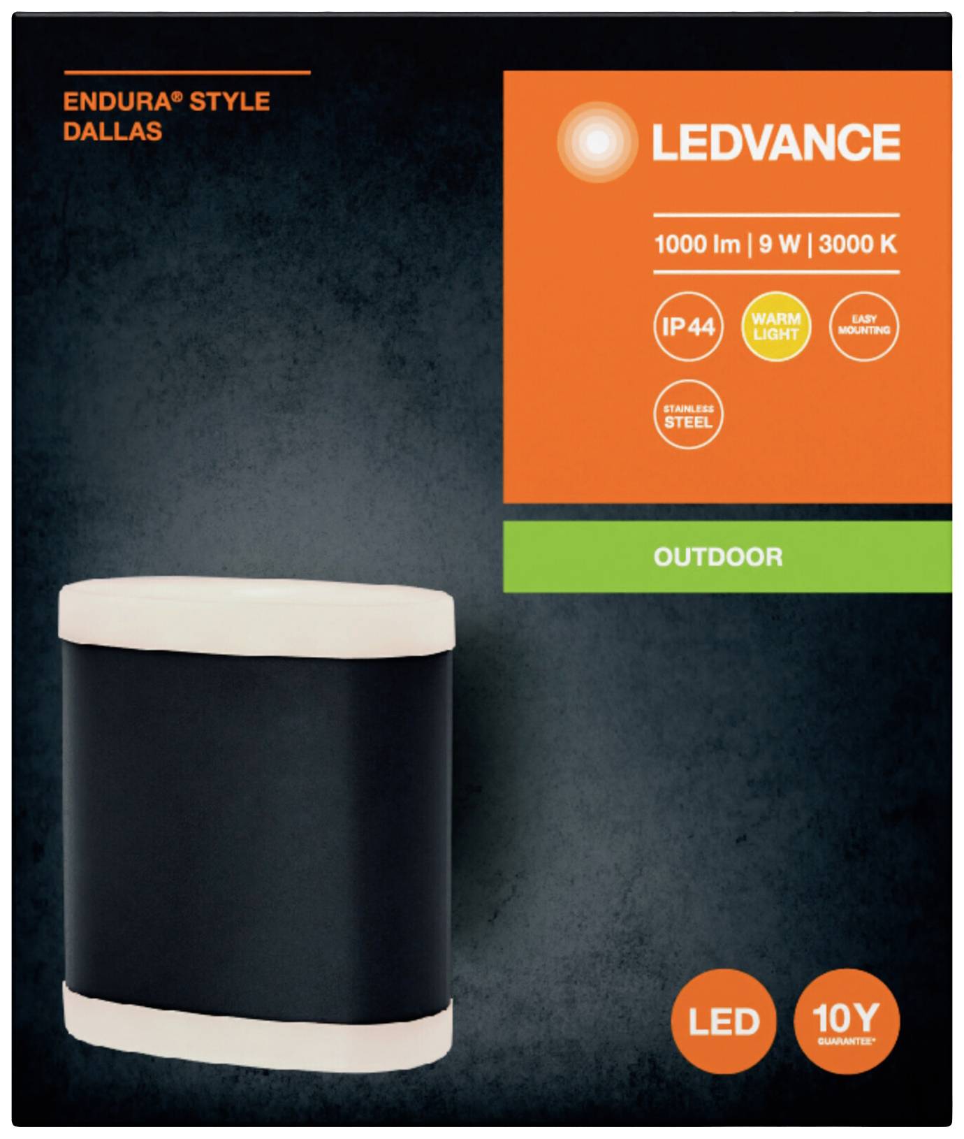 LEDVANCE ENDURA STYLE DALLAS 4058075835184 LED-Außenwandleuchte LED 9.00W Grau