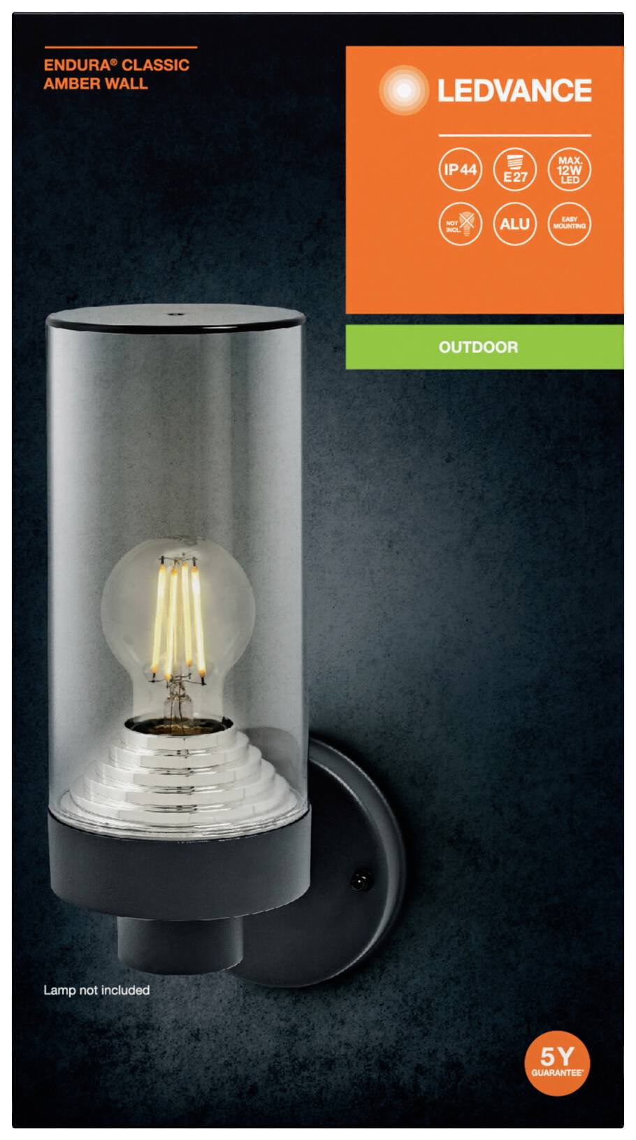 LEDVANCE ENDURA CLASSIC AMBER 4058075835061 Außenwandleuchte E27 Grau