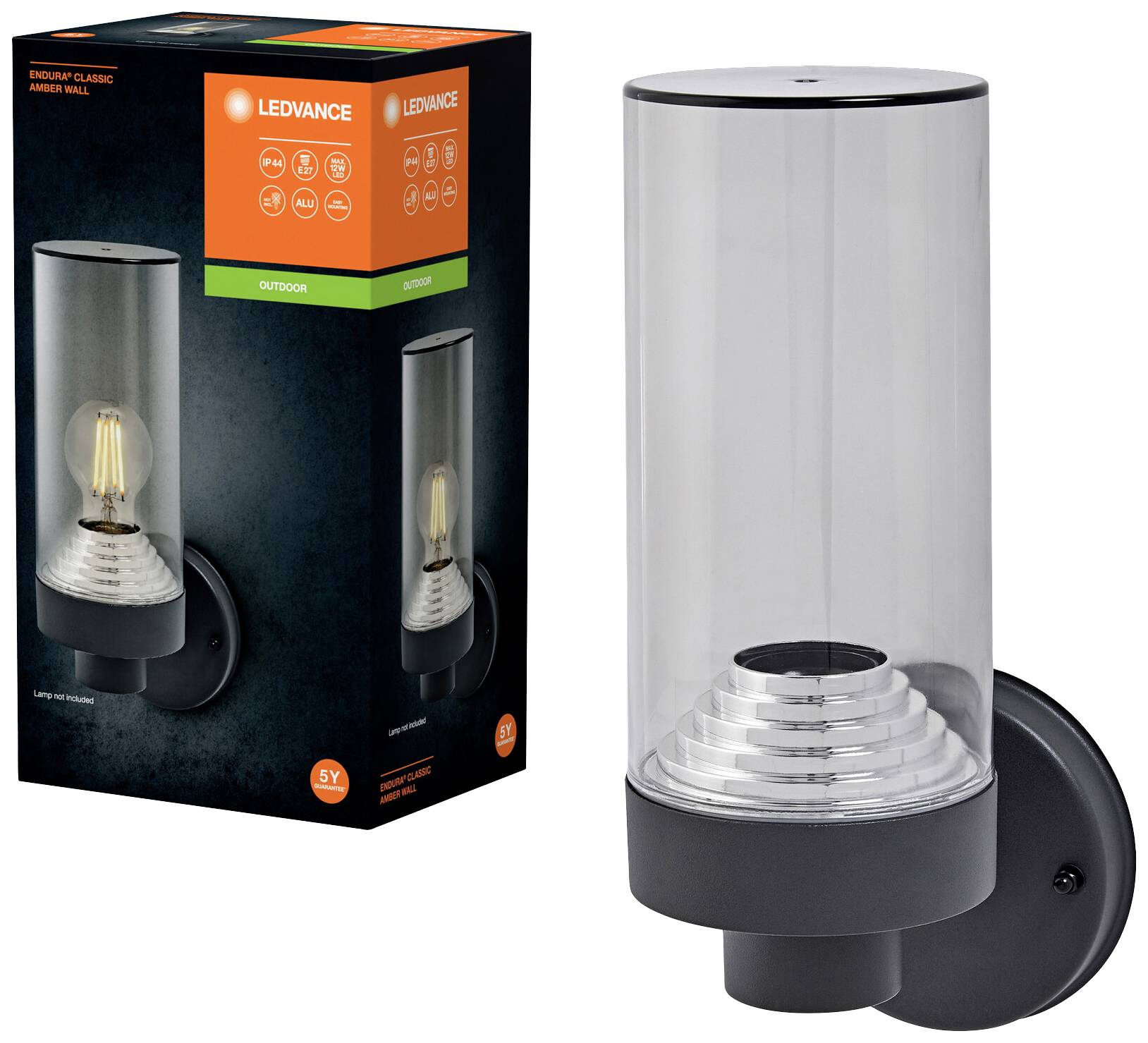LEDVANCE ENDURA CLASSIC AMBER 4058075835061 Außenwandleuchte E27 Grau