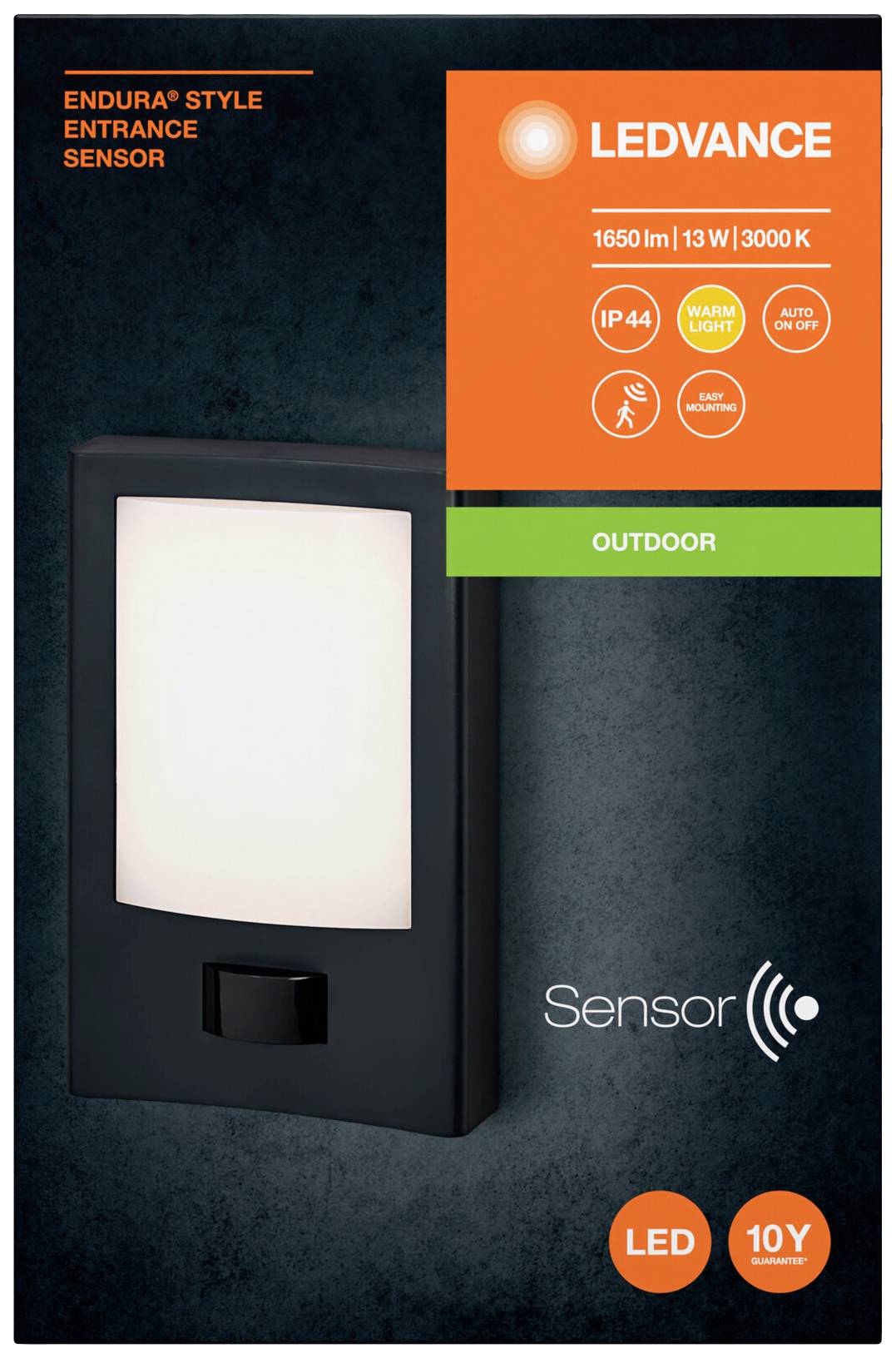 LEDVANCE ENDURA STYLE ENTRANCE 4099854185274 LED-Außenwandleuchte mit Bewegungsmelder LED 13.00W Grau