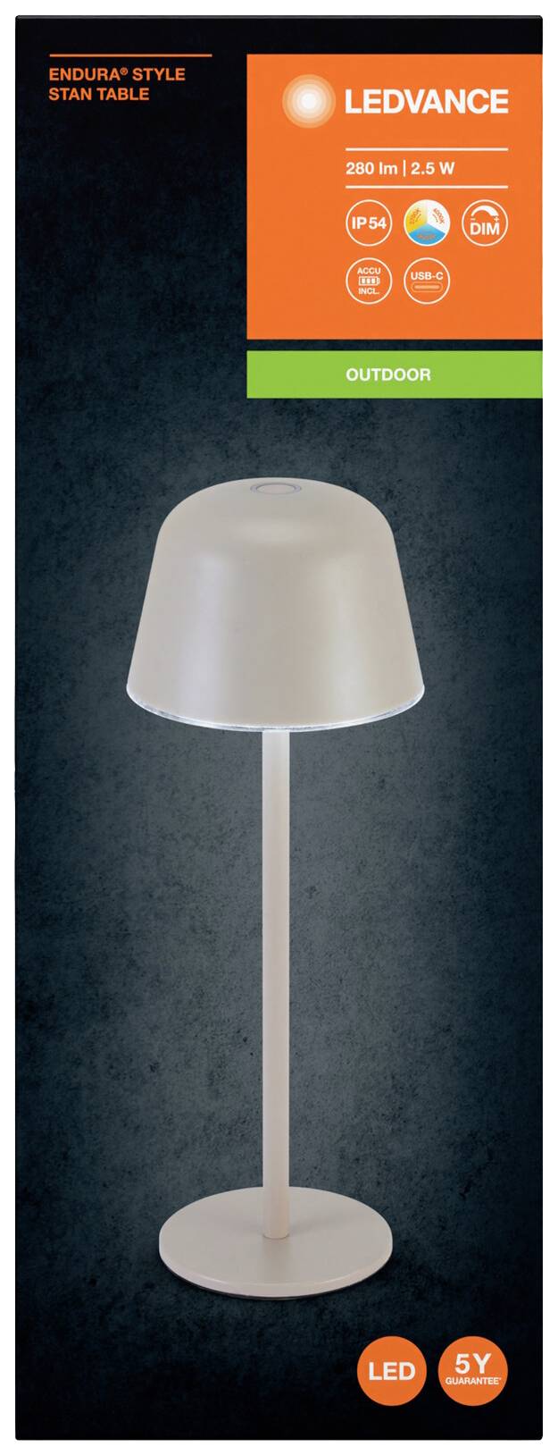 LEDVANCE ENDURA STYLE STAN 4099854185342 LED-Tischlampe LED 2.50W Beige