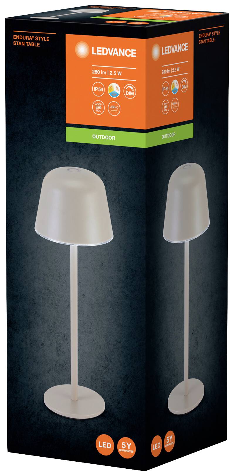 LEDVANCE ENDURA STYLE STAN 4099854185342 LED-Tischlampe LED 2.50W Beige