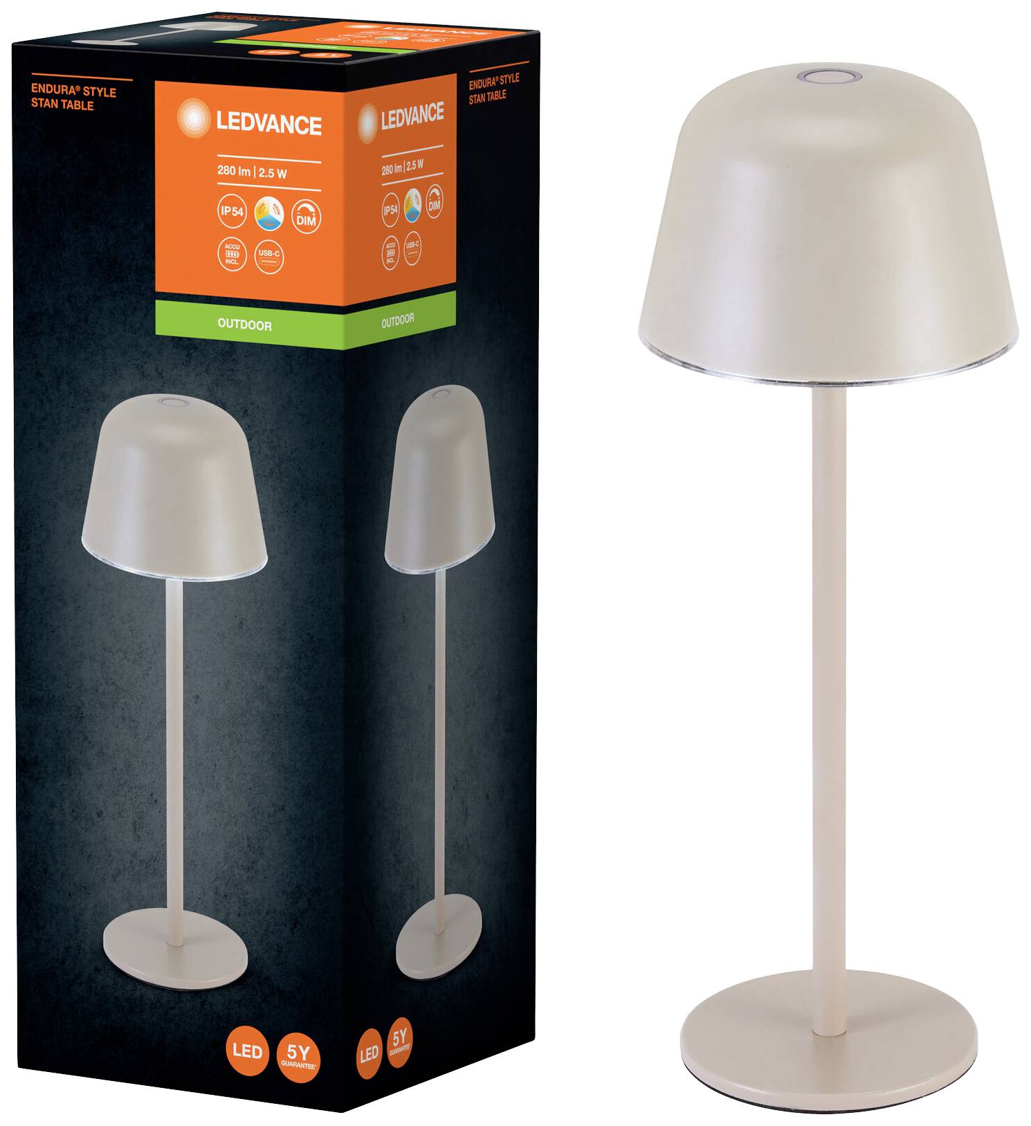 LEDVANCE ENDURA STYLE STAN 4099854185342 LED-Tischlampe LED 2.50W Beige